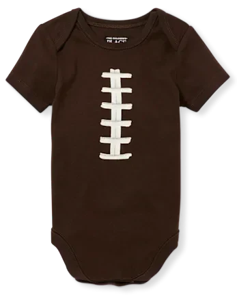 Baby Boys Football Graphic Bodysuit - brown