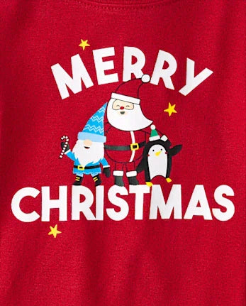 Kids Matching Family Merry Christmas Cotton And Microfleece Pajamas - green