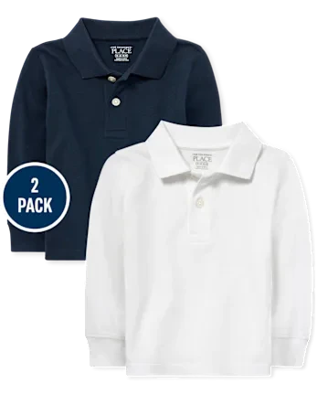 Baby And Toddler Uniform Soft Pique Polo 2-Pack - multi