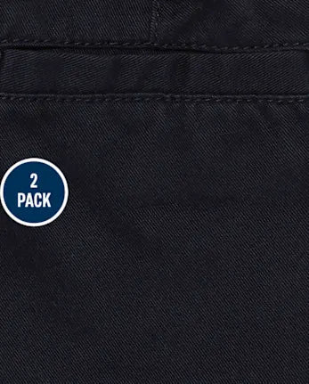 Baby And Toddler Boys Uniform Stretch Straight Chino Pants 2-Pack - blue