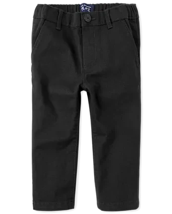 Baby And Toddler Boys Uniform Stretch Skinny Chino Pants - black