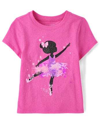 Toddler Girls Ballerina Graphic Tee - pink