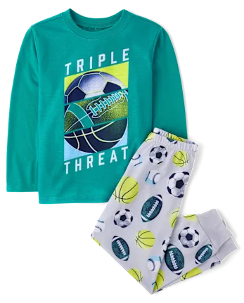 Boys Sports Pajamas - blue