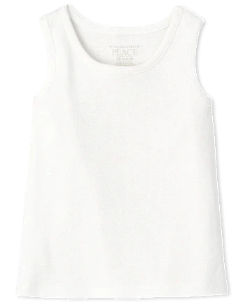 Baby And Toddler Girls Ribbed Tank Top - white