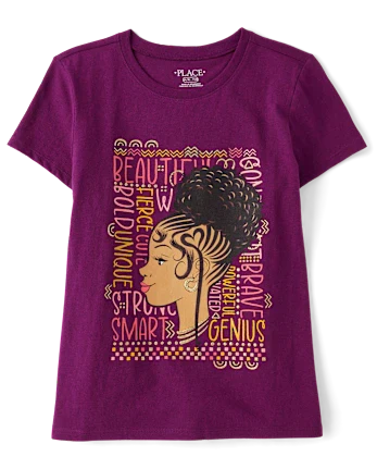 Girls Confident Girl Graphic Tee - purple