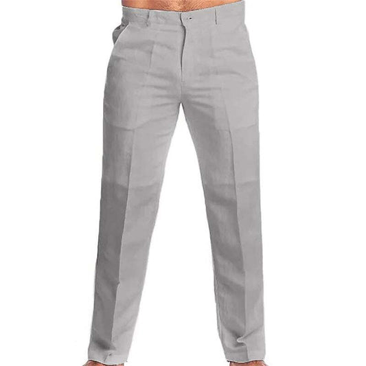 Men's Casual Solid Color Linen Blend Loose Casual Pants