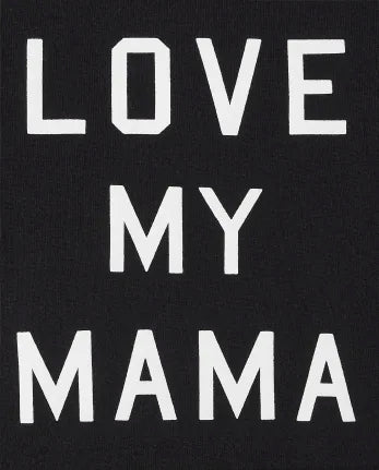 Baby Matching Family Love My Mama Graphic Bodysuit - black