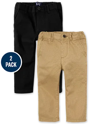 Baby And Toddler Boys Uniform Stretch Skinny Chino Pants 2-Pack - multi