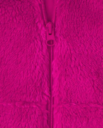 Baby And Toddler Girls Sherpa Zip-Up Hoodie - pink