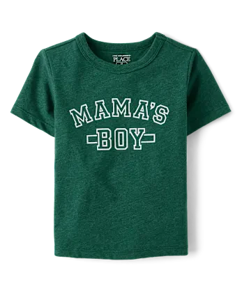 Baby And Toddler Boys Mama's Boy Graphic Tee - green