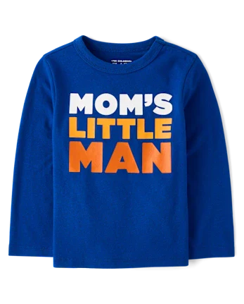 Baby And Toddler Boys Mom's Little Man Graphic Tee - blue