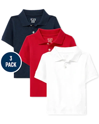 Baby And Toddler Uniform Soft Pique Polo 3-Pack - multi