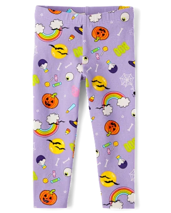 Baby And Toddler Girls Halloween Leggings - purple