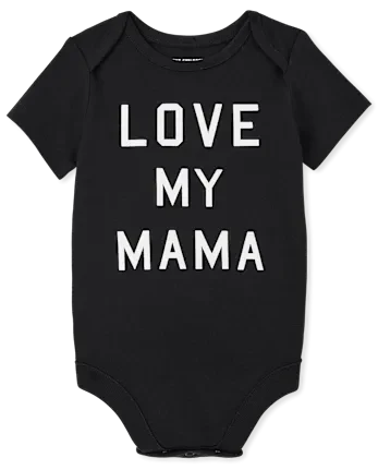 Baby Matching Family Love My Mama Graphic Bodysuit - black
