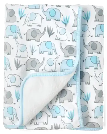 Baby Boys Elephant Cozy Blanket - gray