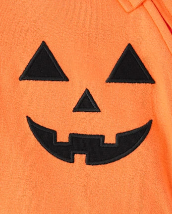 Baby And Toddler Pumpkin Face Snug Fit Cotton Footed One Piece Pajamas - orange