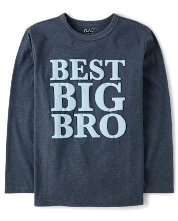 Boys Best Big Bro Graphic Tee - gray