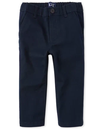 Baby And Toddler Boys Uniform Stretch Straight Chino Pants - blue