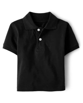 Baby And Toddler Uniform Soft Pique Polo - black