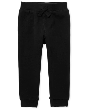 Baby And Toddler Fleece Jogger Pants - black
