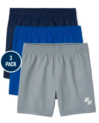 Toddler Boys Basketball Shorts 3-Pack - multi