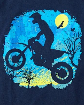 Boys Biker Graphic Tee - blue