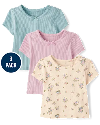 Baby And Toddler Girls Baby Tee 3-Pack - multi