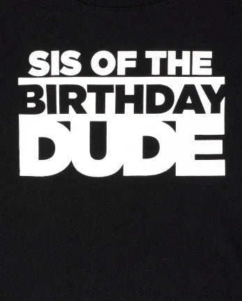 Baby And Toddler Girls Matching Family Birthday Graphic Tee - black