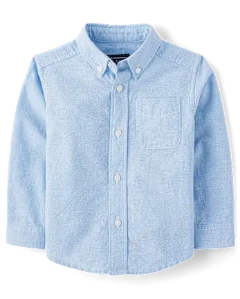 Baby And Toddler Uniform Oxford Button Down Shirt - blue
