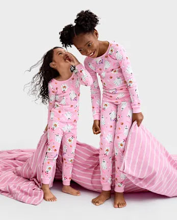 Baby And Toddler Girls Glow Ghost Snug Fit Cotton Pajamas - pink