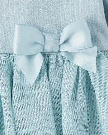 Baby Girls Tutu Bodysuit Dress - blue