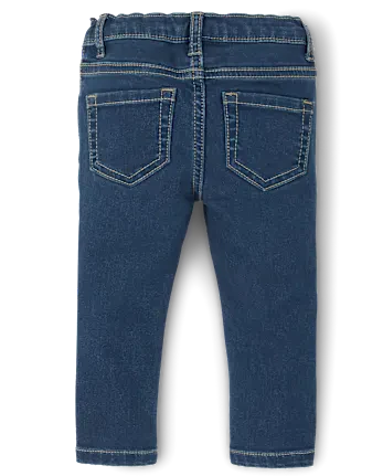Baby And Toddler Girls Knit Denim Jeggings - denim