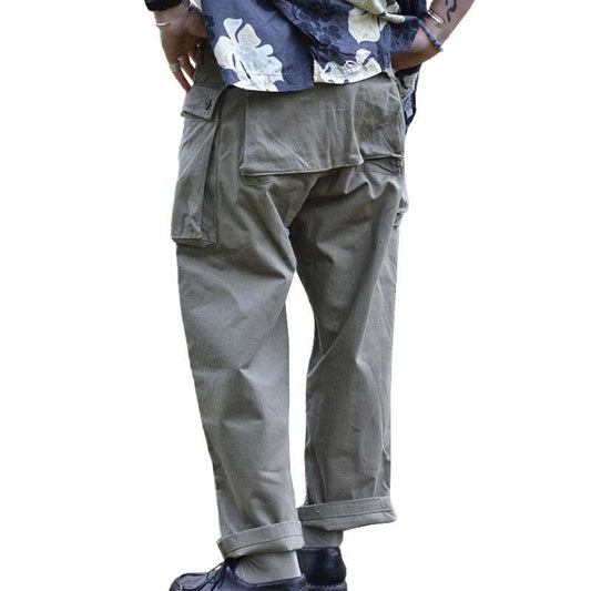 Men's Vintage Multi-pocket Straight-Leg Loose Cotton Cargo Trousers