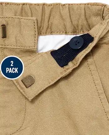 Baby And Toddler Boys Uniform Stretch Skinny Chino Pants 2-Pack - multi