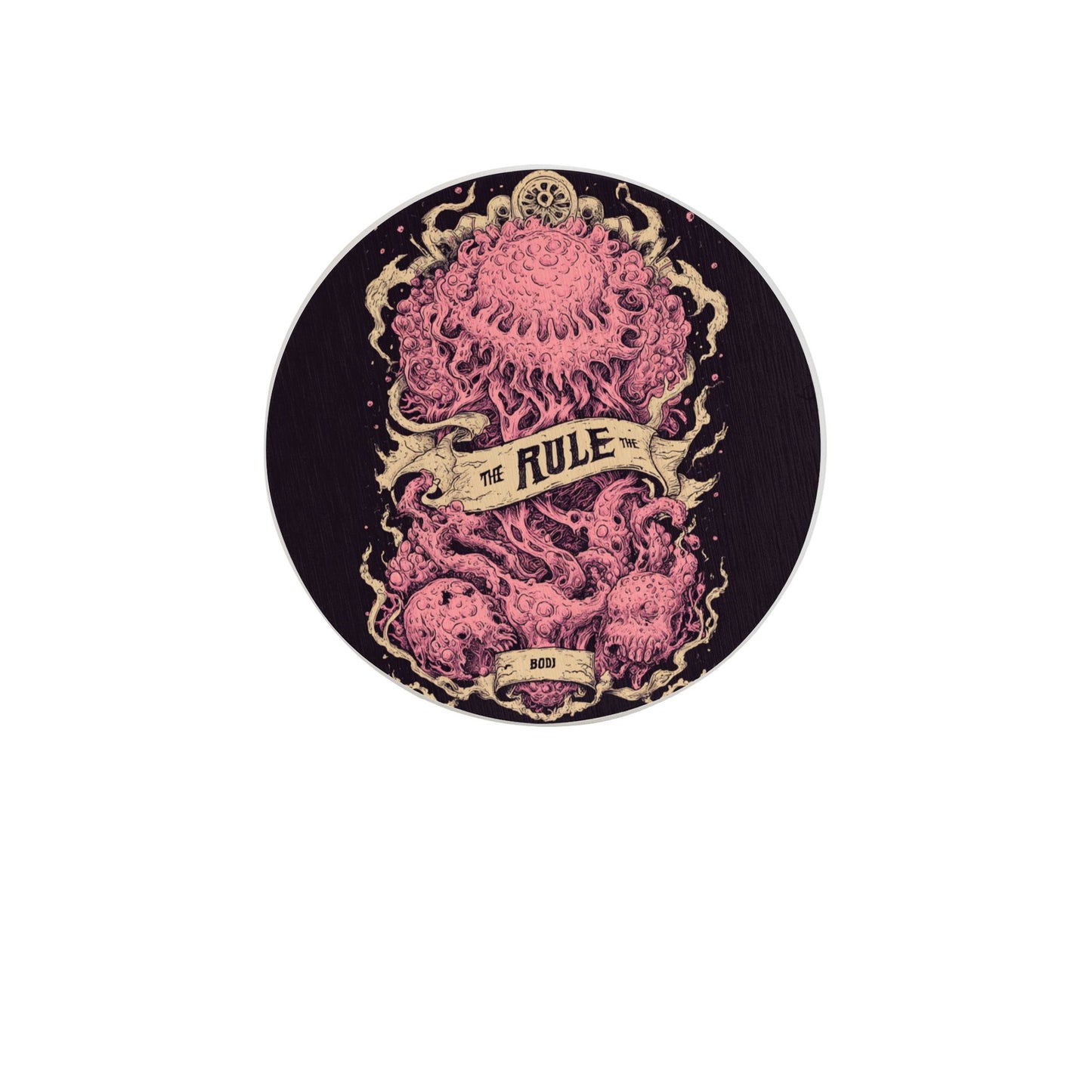 "Deep Sea Rule" Creative Round Coaster | Vintage Tentacle Illustration, Highly Personalized Design