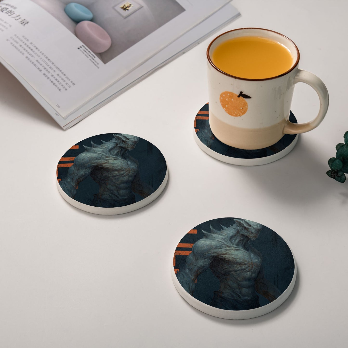 "Steel Beast" Creative Round Coaster | Powerful Monster Illustration, Highly Personalized Design