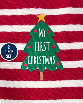 Baby First Christmas 2-Piece Playwear Set - red