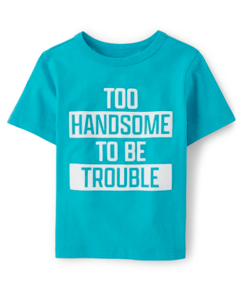 Baby And Toddler Boys Too Handsome Graphic Tee - blue