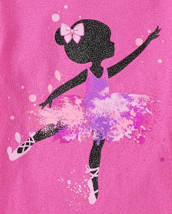 Toddler Girls Ballerina Graphic Tee - pink