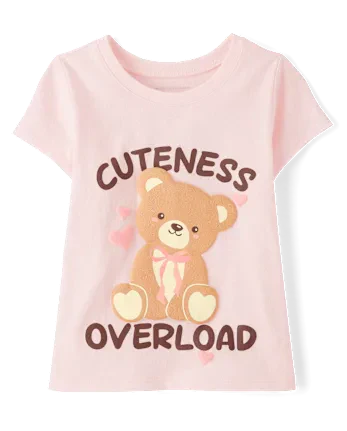 Toddler Girls Cuteness Overload Graphic Tee - pink