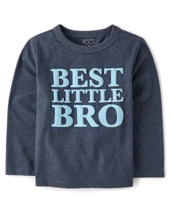 Baby And Toddler Boys Best Little Bro Graphic Tee - gray