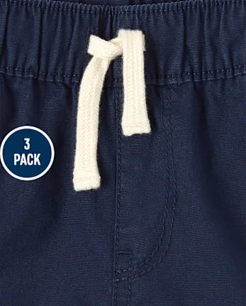 Baby And Toddler Boys Pull On Jogger Shorts 3-Pack - blue