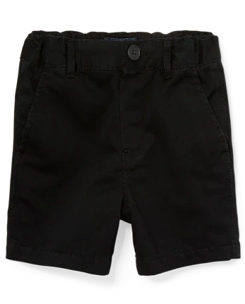 Baby and Toddler Boys Uniform Stretch Chino Shorts - black