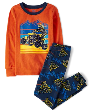 Boys ATV Snug Fit Cotton Pajamas - blue