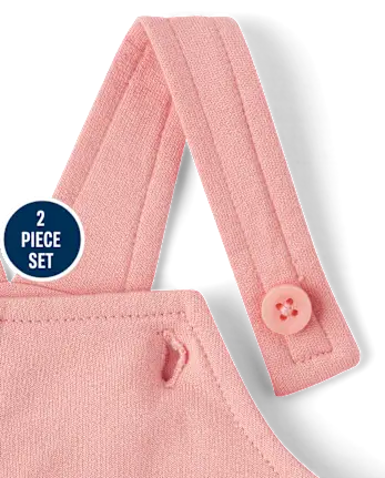 Baby Girls Bow Jumper 2-Piece Playwear Set - pink
