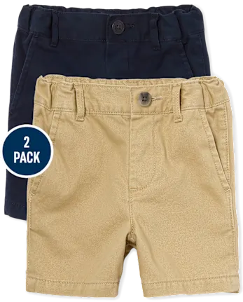 Baby And Toddler Boys Uniform Stretch Chino Shorts 2-Pack - multi