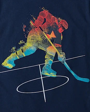 Boys Hockey Graphic Tee - blue