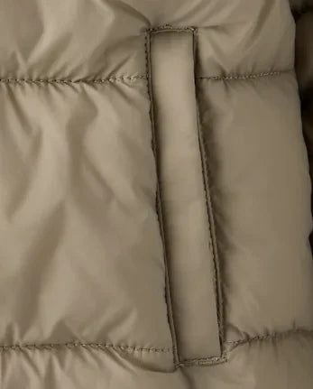 Baby And Toddler Hooded Faux Fur Lined Puffer Jacket - gray