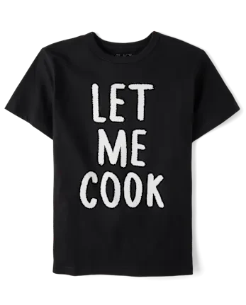 Boys Let Me Cook Graphic Tee - black