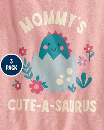 Baby And Toddler Girls Dino Graphic Tee 3-Pack - multi